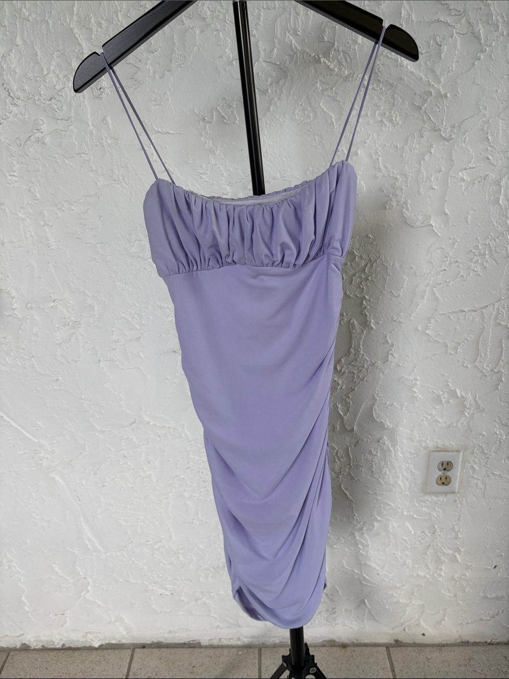 Hello Molly Lilac Ruched Midi Slip Dress